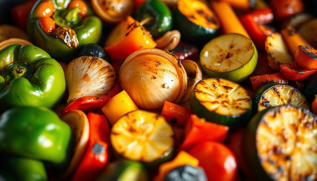 Légumes grillés poivrons pour poulet basquaise Légumes grillés poivrons pour poulet basquaise