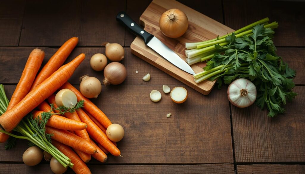 Préparation des légumes pour soupe Préparation des légumes pour soupe