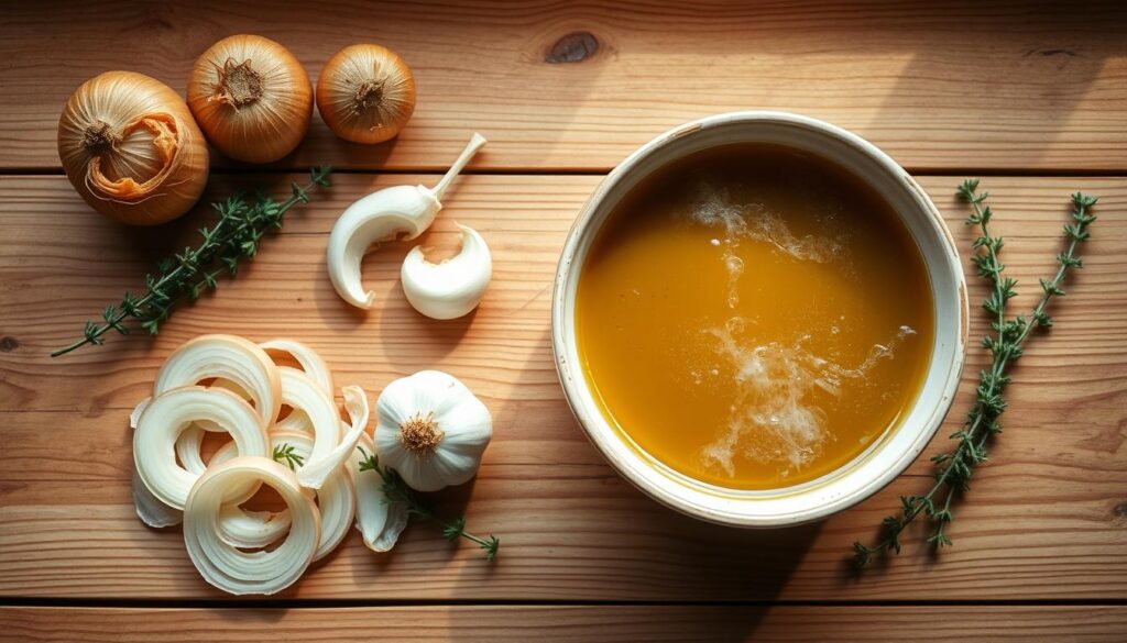 Soupe à l'oignon ingrédients sains Soupe à l'oignon ingrédients sains
