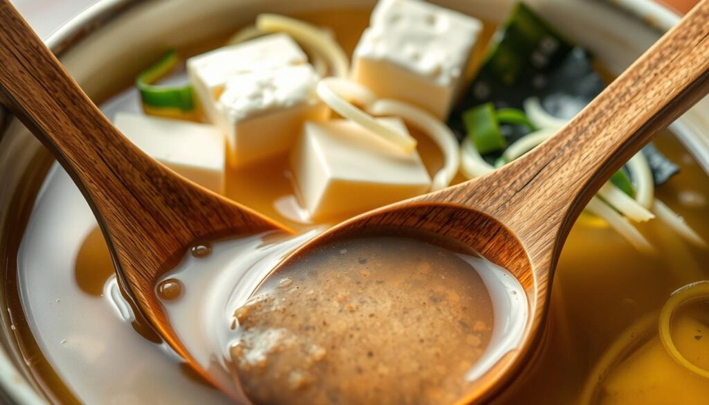 Ingrédients de la soupe miso traditionnelle Ingrédients de la soupe miso traditionnelle