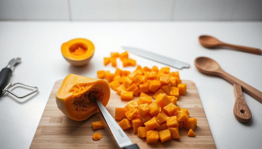 Préparation des légumes butternut Préparation des légumes butternut