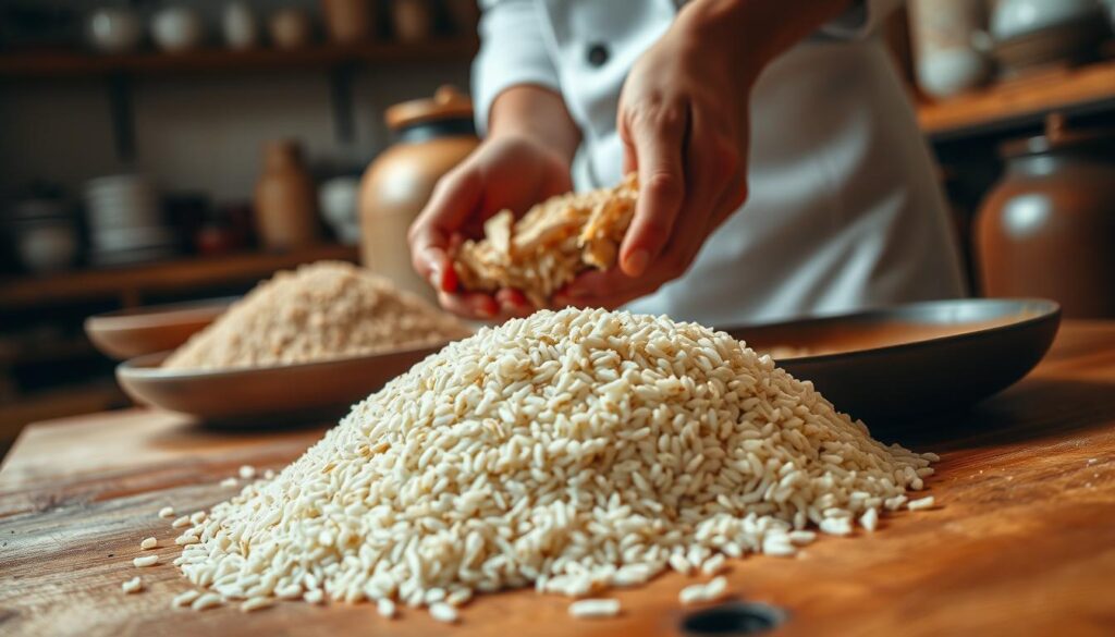 Riz et orge dans la préparation de pâte de miso Riz et orge dans la préparation de pâte de miso