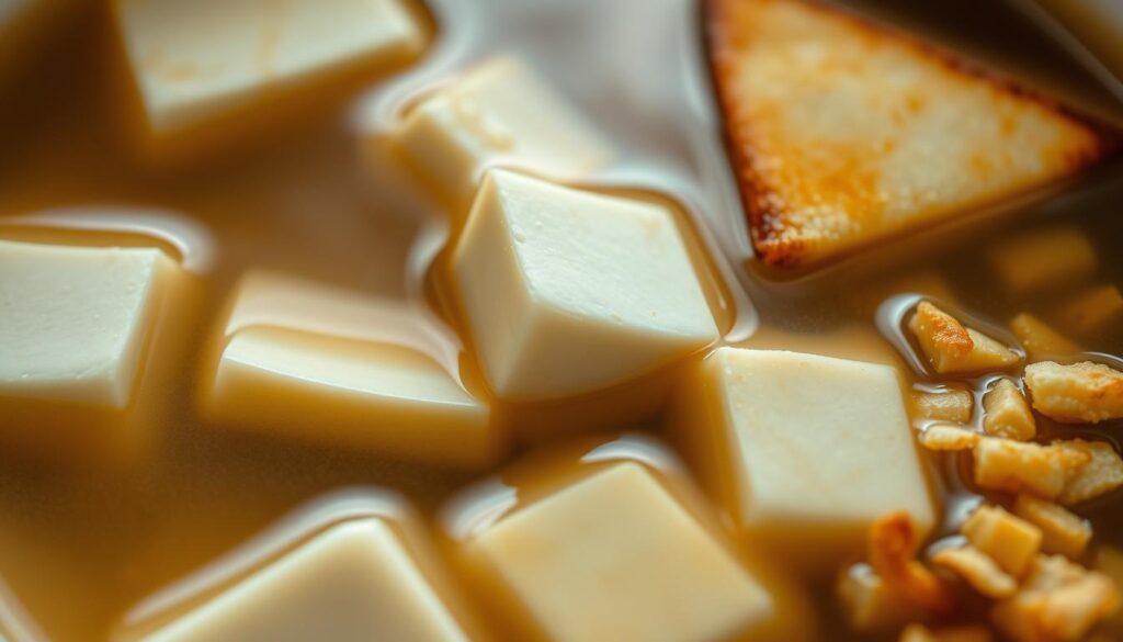Tofu différentes textures soupe miso Tofu différentes textures soupe miso